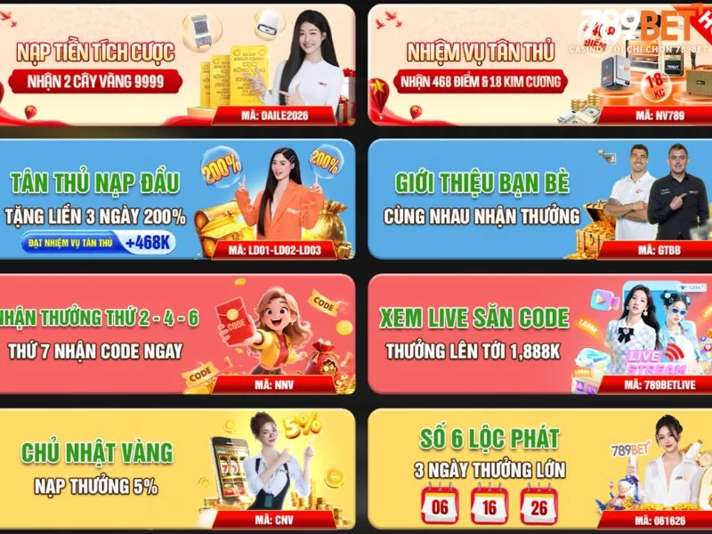 Các chương trình khuyến mãi và ưu đãi đặc quyền tại 789BET Các chương trình khuyến mãi và ưu đãi đặc quyền tại 789BET